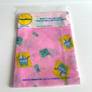 Vintage 90s Emval Creations Baby Pillowcase Pink